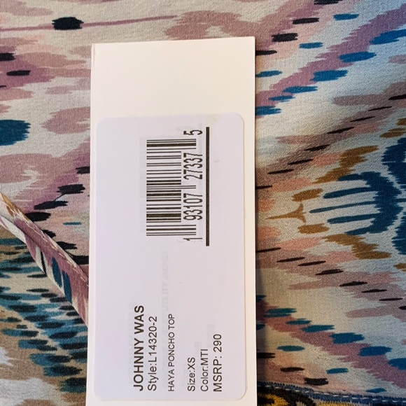 Jade By Johnny Was Blouse Silk Haya Poncho Top XS - Picture 7 of 9